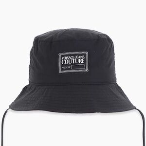 Versace Jeans Couture Black Logo Tab Bucket Hat
